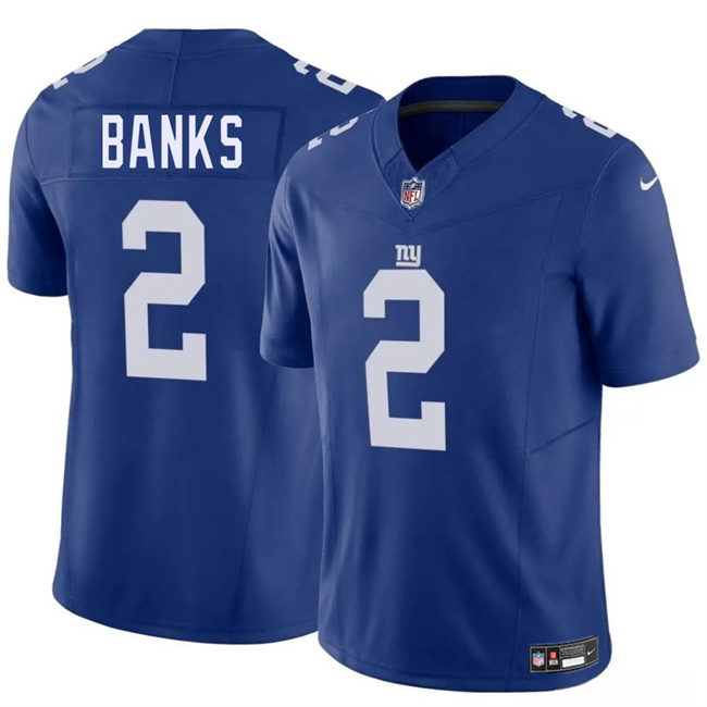Men's New York Giants #2 Deonte Banks Blue 2025 F.U.S.E. Vapor Untouchable Limited Stitched Jersey Men's New York Giants #2 Deonte Banks Blue 2025 F.U.S.E. Vapor Untouchable Limited Stitched Jersey