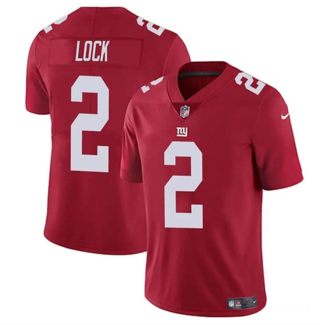 Men's New York Giants #2 Drew Lock Red Vapor Untouchable Limited Stitched Jersey Men's New York Giants #2 Drew Lock Red Vapor Untouchable Limited Stitched Jersey