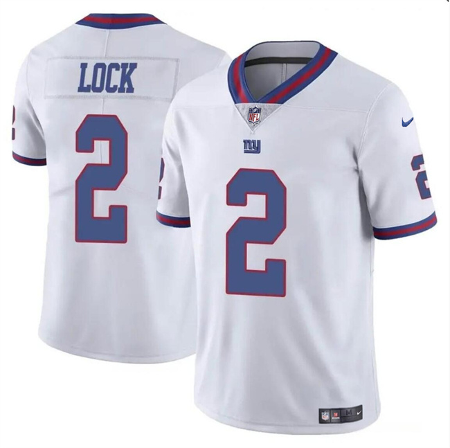 Men's New York Giants #2 Drew Lock White Limited Stitched Jersey Men's New York Giants #2 Drew Lock White Limited Stitched Jersey