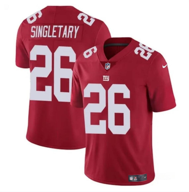 Men's New York Giants #26 Devin Singletary Red Vapor Untouchable Limited Stitched Jersey Men's New York Giants #26 Devin Singletary Red Vapor Untouchable Limited Stitched Jersey