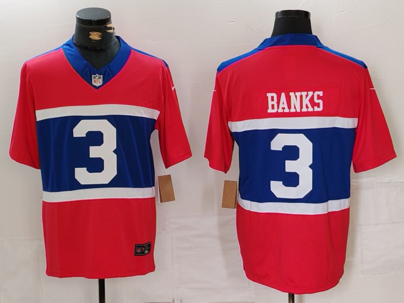 Men's New York Giants #3 Deonte Banks Century Red Alternate Vapor F.U.S.E. Limited Stitched Football Jersey Men's New York Giants #3 Deonte Banks Century Red Alternate Vapor F.U.S.E. Limited Stitched Football Jersey