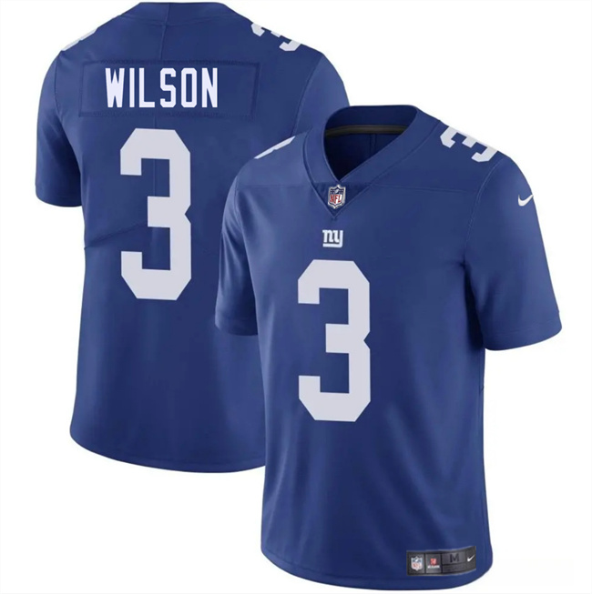Men's New York Giants #3 Russell Wilson Blue 2025 Vapor Untouchable Limited Stitched Jersey Men's New York Giants #3 Russell Wilson Blue 2025 Vapor Untouchable Limited Stitched Jersey
