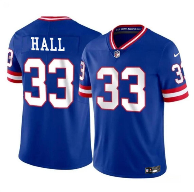 Men's New York Giants #33 Hassan Hall Royal Throwback Limited Stitched Jersey Men's New York Giants #33 Hassan Hall Royal Throwback Limited Stitched Jersey