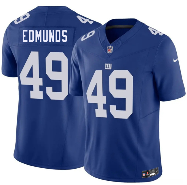 Men's New York Giants #49 Tremaine Edmunds Blue 2026 F.U.S.E. Vapor Untouchable Limited Stitched Jersey Men's New York Giants #49 Tremaine Edmunds Blue 2026 F.U.S.E. Vapor Untouchable Limited Stitched Jersey