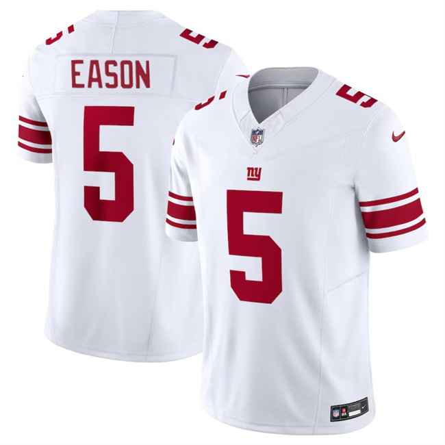 Men's New York Giants #5 Jacob Eason White 2023 F.U.S.E. Vapor Untouchable Limited Stitched Jersey Men's New York Giants #5 Jacob Eason White 2023 F.U.S.E. Vapor Untouchable Limited Stitched Jersey