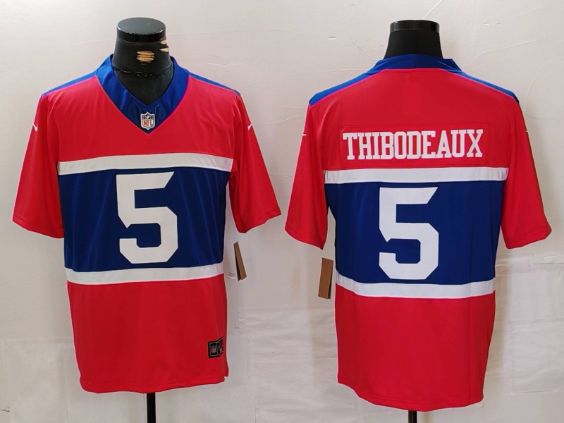 Men's New York Giants #5 Kayvon Thibodeaux Century Red Alternate Vapor F.U.S.E. Limited Stitched Football Jersey