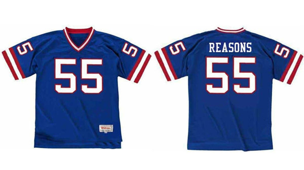 Men's New York Giants #55 Gary Reasons Blue Stitched Jersey Men's New York Giants #55 Gary Reasons Blue Stitched Jersey