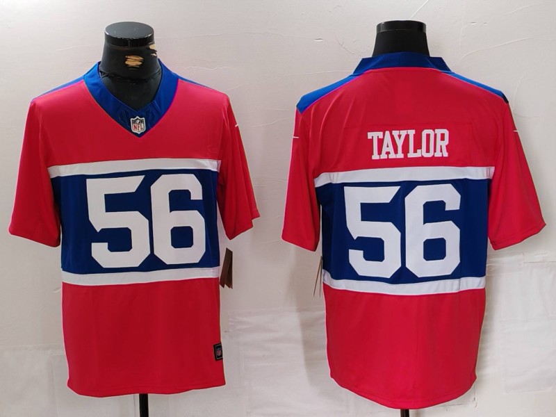 Men's New York Giants #56 Lawrence Taylor Century Red Alternate Vapor F.U.S.E. Limited Stitched Football Jersey