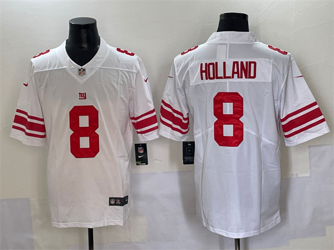 Men's New York Giants #8 Jevon Holland White 2025 Vapor Untouchable Limited Stitched Jersey Men's New York Giants #8 Jevon Holland White 2025 Vapor Untouchable Limited Stitched Jersey