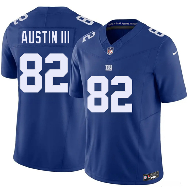 Men's New York Giants #82 Calvin Austin III Blue 2026 F.U.S.E. Vapor Untouchable Limited Stitched Jersey Men's New York Giants #82 Calvin Austin III Blue 2026 F.U.S.E. Vapor Untouchable Limited Stitched Jersey