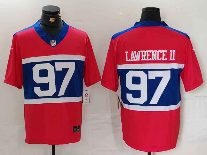 Men's New York Giants #97 Dexter Lawrence II Century Red Alternate Vapor F.U.S.E. Limited Stitched Football Jersey