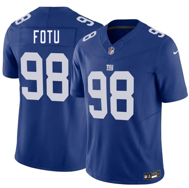 Men's New York Giants #98 Leki Fotu Blue 2026 F.U.S.E. Vapor Untouchable Limited Stitched Jersey Men's New York Giants #98 Leki Fotu Blue 2026 F.U.S.E. Vapor Untouchable Limited Stitched Jersey