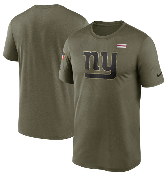Men's New York Giants 2021 Olive Salute To Service Legend Performance T-Shirt Men's New York Giants 2021 Olive Salute To Service Legend Performance T-Shirt