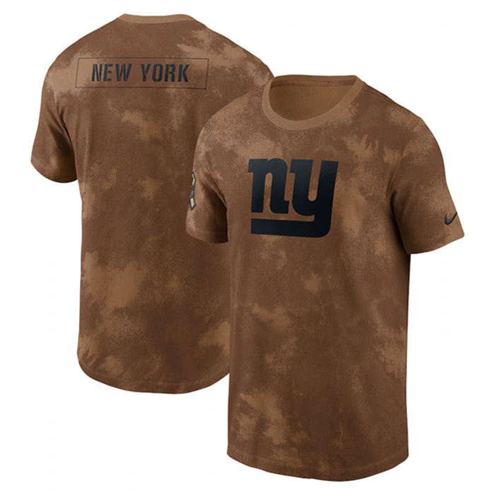 Men's New York Giants 2023 Brown Salute To Service Sideline T-Shirt Men's New York Giants 2023 Brown Salute To Service Sideline T-Shirt