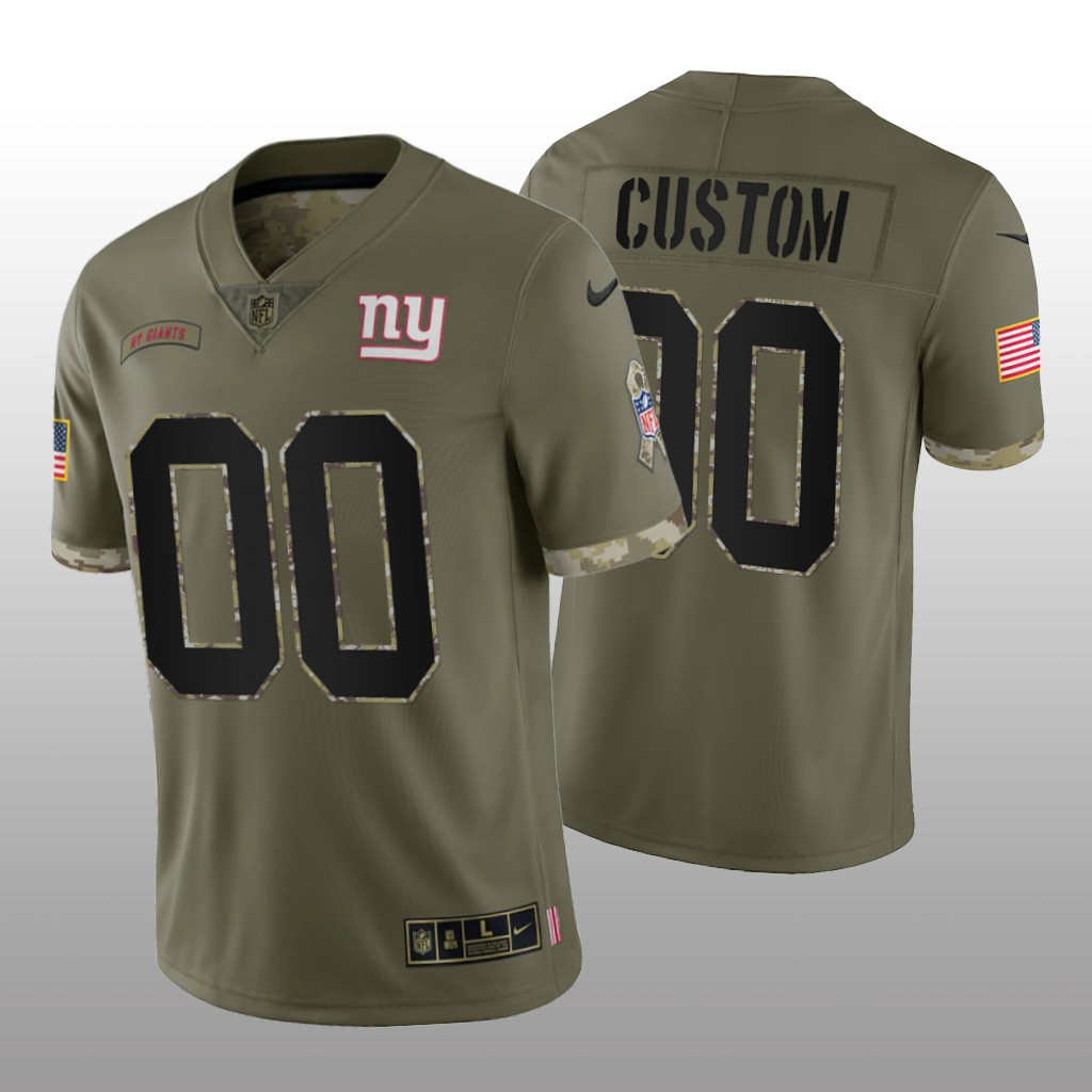 Men's New York Giants ACTIVE PLAYER Custom Olive 2022 Salute To Service Limited Stitched Jersey Men's New York Giants ACTIVE PLAYER Custom Olive 2022 Salute To Service Limited Stitched Jersey