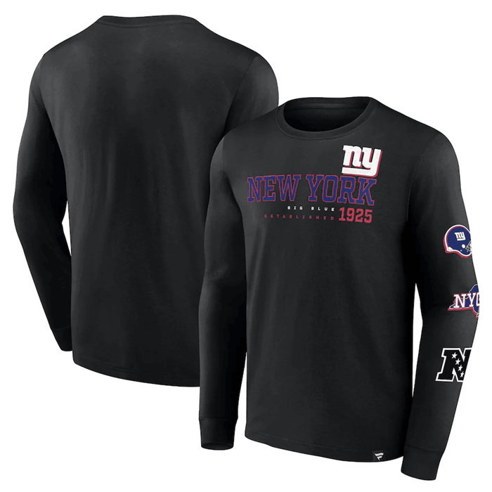 Men's New York Giants Black High Whip Pitcher Long Sleeve T-Shirt Men's New York Giants Black High Whip Pitcher Long Sleeve T-Shirt