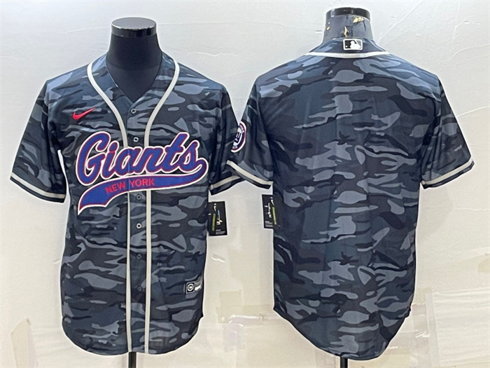 Men's New York Giants Blank Grey Camo With Patch Cool Base Stitched Baseball Jersey Men's New York Giants Blank Grey Camo With Patch Cool Base Stitched Baseball Jersey