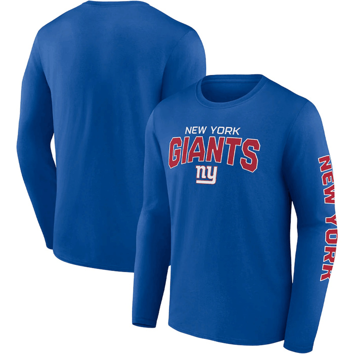Men's New York Giants Blue Go The Distance Long Sleeve T-Shirt Men's New York Giants Blue Go The Distance Long Sleeve T-Shirt