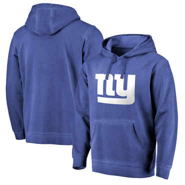 Men's New York Giants NFL Pro Line By Fanatics Branded Royal White Logo Shadow Washed Pullover Hoodie Men's New York Giants NFL Pro Line By Fanatics Branded Royal White Logo Shadow Washed Pullover Hoodie