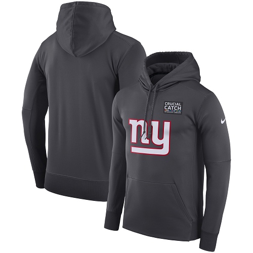 Men's New York Giants Nike Anthracite Crucial Catch Performance Pullover Hoodie Men's New York Giants Nike Anthracite Crucial Catch Performance Pullover Hoodie