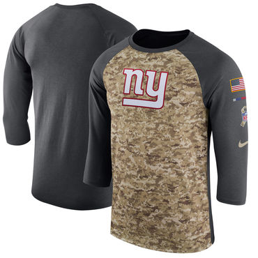 Men's New York Giants Nike Camo Anthracite Salute To Service Sideline Legend Performance Three-Quarter Sleeve T Shirt Men's New York Giants Nike Camo Anthracite Salute To Service Sideline Legend Performance Three-Quarter Sleeve T Shirt
