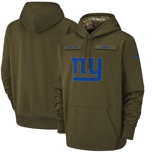 Men's New York Giants Nike Olive Salute to Service Sideline Therma Performance Pullover Hoodie Men's New York Giants Nike Olive Salute to Service Sideline Therma Performance Pullover Hoodie
