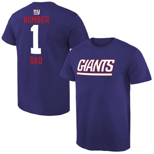 Men's New York Giants Pro Line College Number 1 Dad T-Shirt Royal Men's New York Giants Pro Line College Number 1 Dad T-Shirt Royal