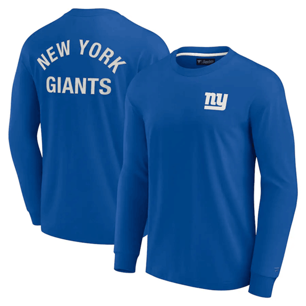Men's New York Giants Royal Signature Unisex Super Soft Long Sleeve T-Shirt Men's New York Giants Royal Signature Unisex Super Soft Long Sleeve T-Shirt
