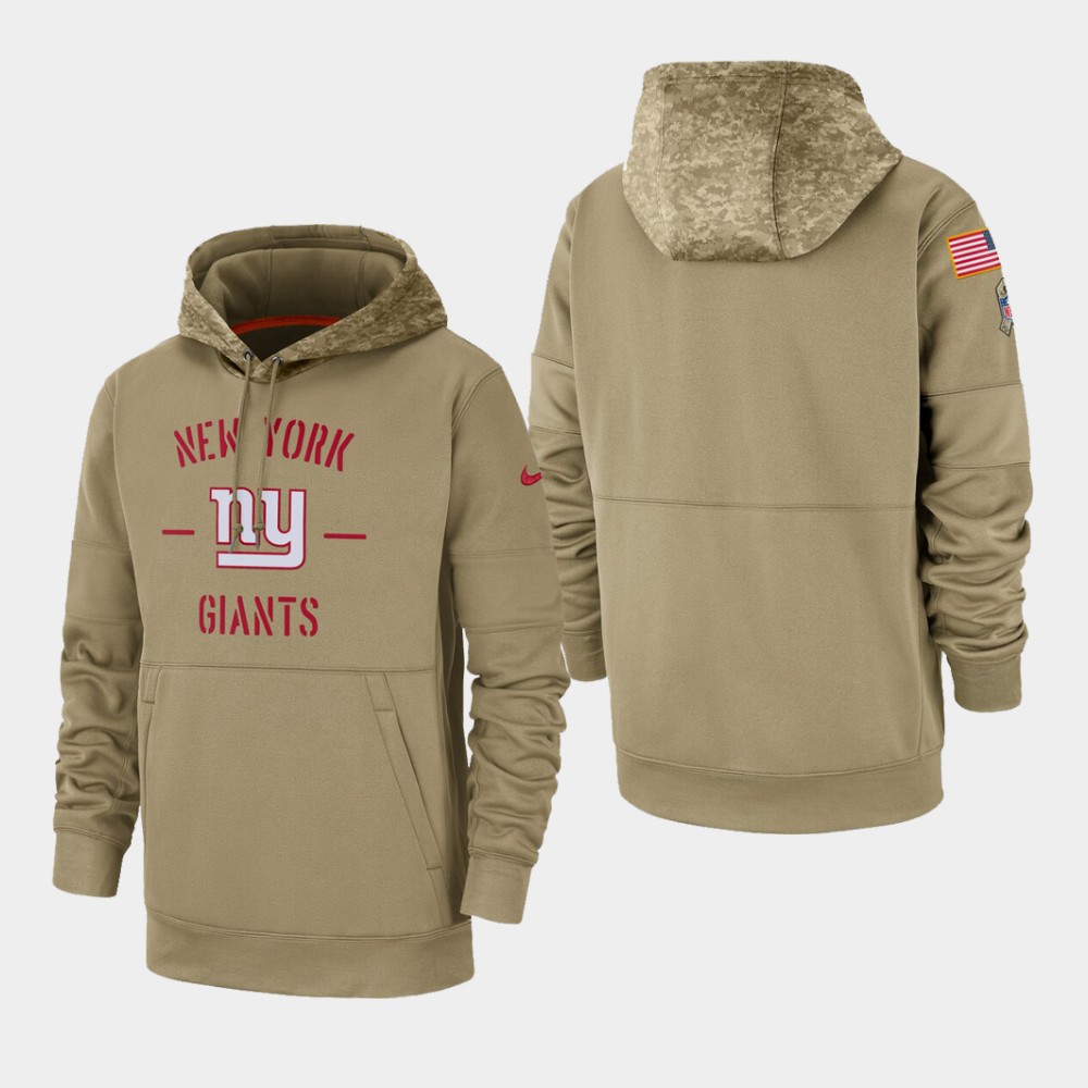 Men's New York Giants Tan 2019 Salute to Service Sideline Therma Pullover Hoodie Men's New York Giants Tan 2019 Salute to Service Sideline Therma Pullover Hoodie