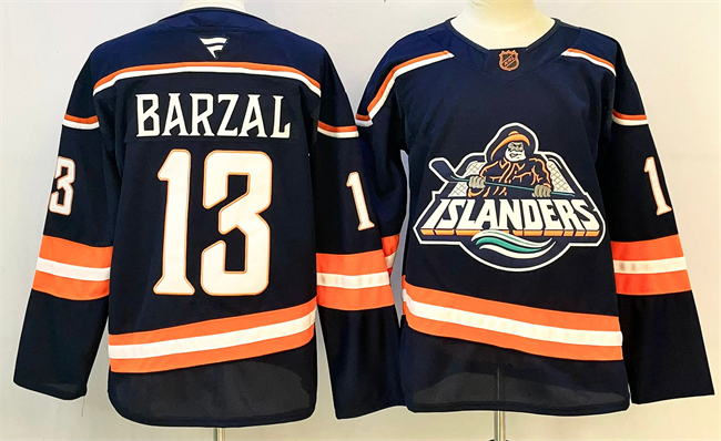 Men's New York Islanders #13 Mathew Barzal Navy 2024-25 Stitched Hockey Jersey Men's New York Islanders #13 Mathew Barzal Navy 2024-25 Stitched Hockey Jersey