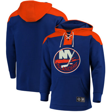 Men's New York Islanders Fanatics Branded Navy Orange Breakaway Lace Up Hoodie Men's New York Islanders Fanatics Branded Navy Orange Breakaway Lace Up Hoodie