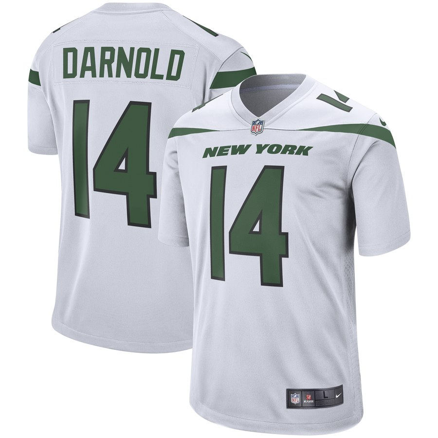 Men's New York Jets #14 Sam Darnold White Player Game Jersey Men's New York Jets #14 Sam Darnold White Player Game Jersey