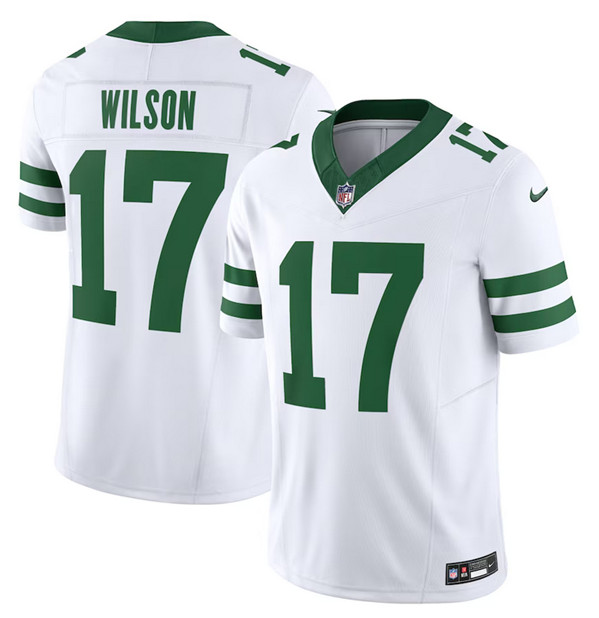 Men's New York Jets #17 Garrett Wilson White 2023 F.U.S.E. Vapor Limited Throwback Stitched Football Jersey Men's New York Jets #17 Garrett Wilson White 2023 F.U.S.E. Vapor Limited Throwback Stitched Football Jersey
