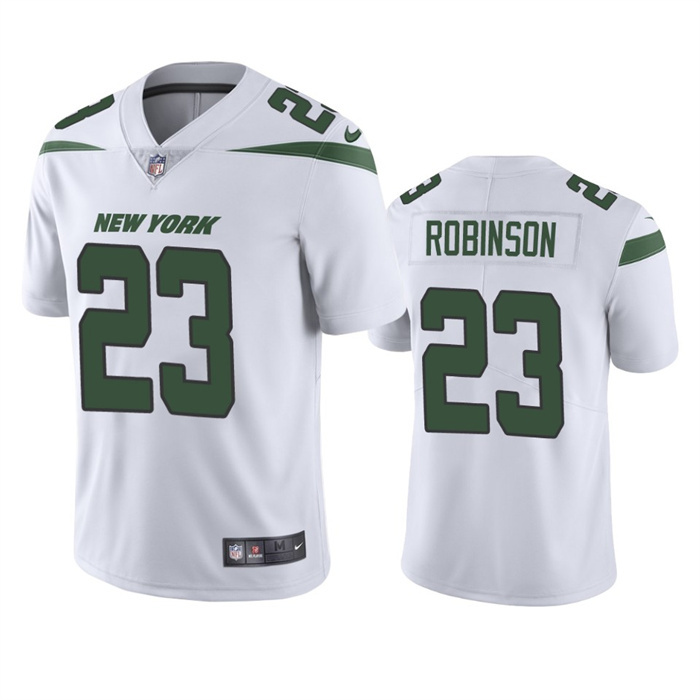 Men's New York Jets #23 James Robinson White Vapor Untouchable Limited Stitched Jersey Men's New York Jets #23 James Robinson White Vapor Untouchable Limited Stitched Jersey
