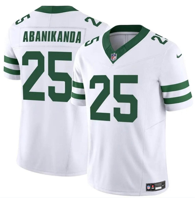 Men's New York Jets #25 Israel Abanikanda White 2024 F.U.S.E. Vapor Limited Stitched Jersey Men's New York Jets #25 Israel Abanikanda White 2024 F.U.S.E. Vapor Limited Stitched Jersey
