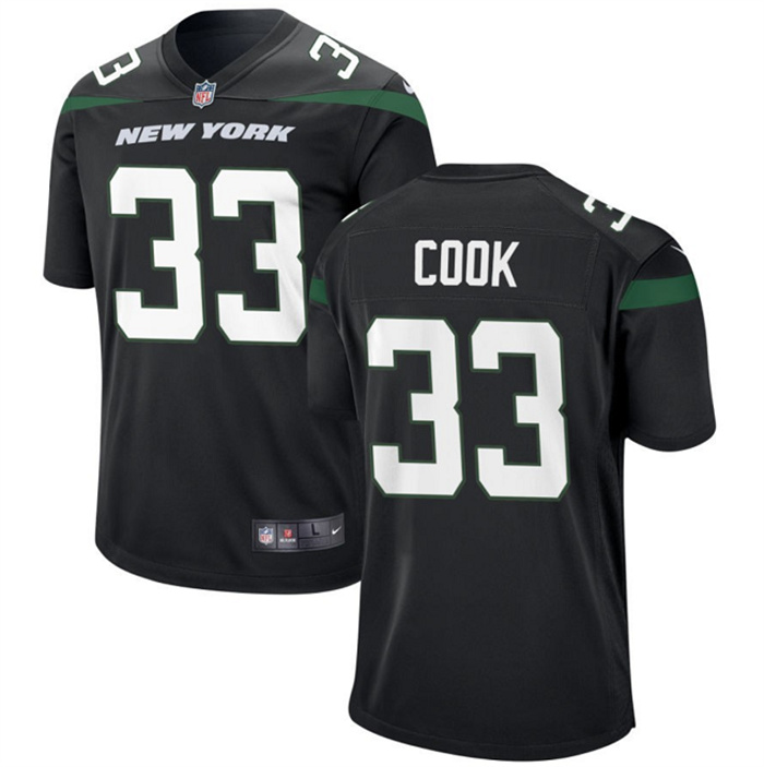 Men's New York Jets #33 Dalvin Cook Black Stitched Game Jersey Men's New York Jets #33 Dalvin Cook Black Stitched Game Jersey