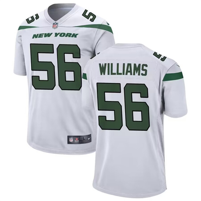 Men's New York Jets #56 Quincy Williams White Stitched Game JerseyS Men's New York Jets #56 Quincy Williams White Stitched Game JerseyS