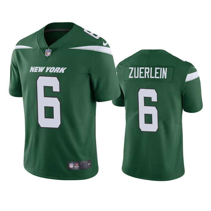Men's New York Jets #6 Greg Zuerlein Green Vapor Untouchable Limited Stitched Jersey Men's New York Jets #6 Greg Zuerlein Green Vapor Untouchable Limited Stitched Jersey