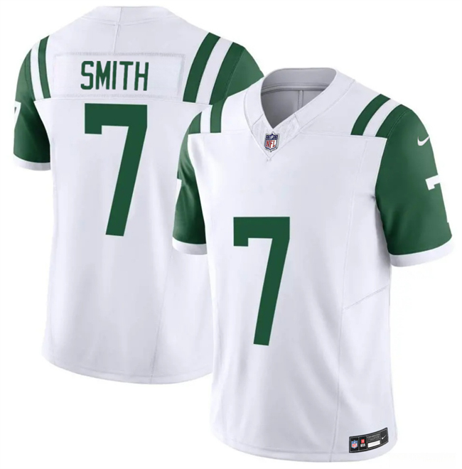 Men's New York Jets #7 Geno Smith White 2025 F.U.S.E. Classic Alternate Vapor Untouchable Limited Stitched Jersey Men's New York Jets #7 Geno Smith White 2025 F.U.S.E. Classic Alternate Vapor Untouchable Limited Stitched Jersey