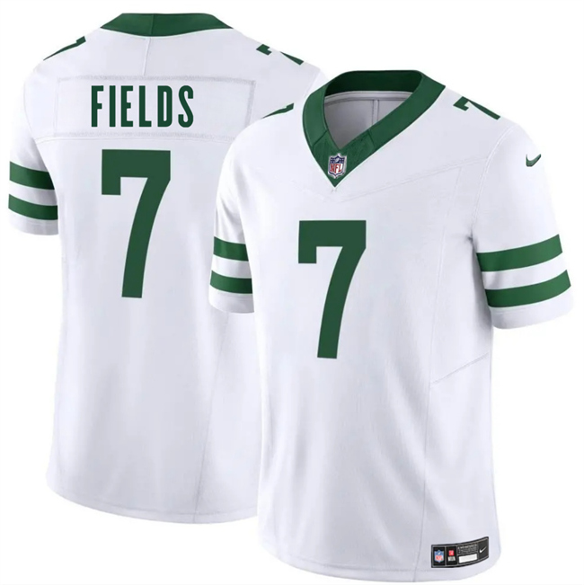 Men's New York Jets #7 Justin Fields White 2025 F.U.S.E. Vapor Untouchable Limited Stitched Jersey