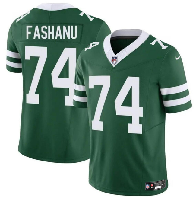 Men's New York Jets #74 Olu Fashanu Green 2024 F.U.S.E Throwback Limited Stitched Jersey Men's New York Jets #74 Olu Fashanu Green 2024 F.U.S.E Throwback Limited Stitched Jersey
