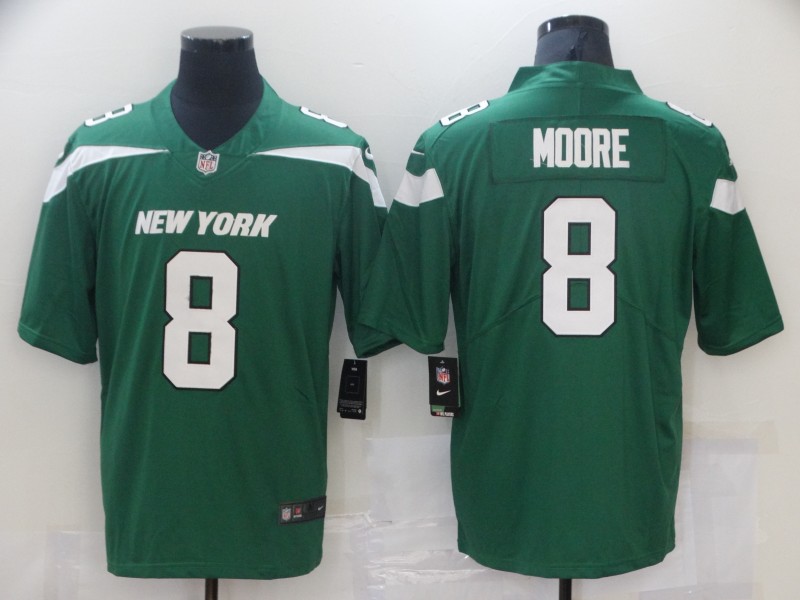 Men's New York Jets #8 Elijah Moore Nike Gotham Green 2021 Vapor Untouchable  Jersey