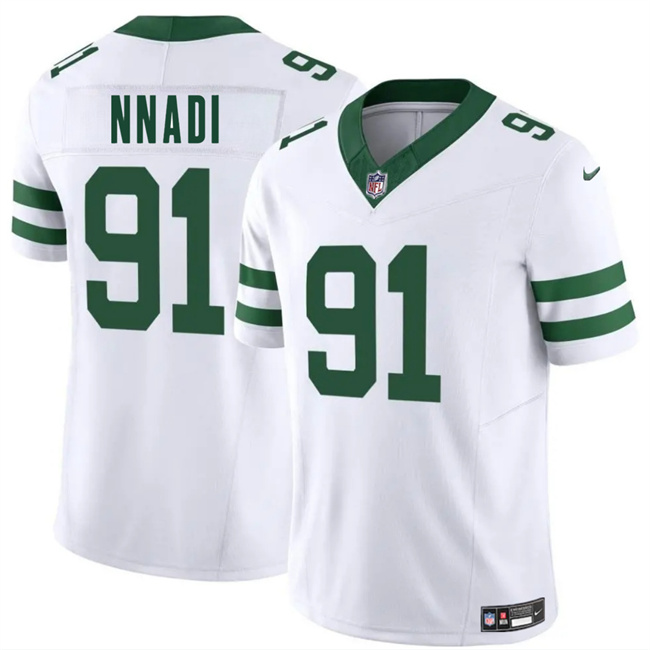 Men's New York Jets #91 Derrick Nnadi White 2025 F.U.S.E. Vapor Untouchable Limited Stitched Jersey