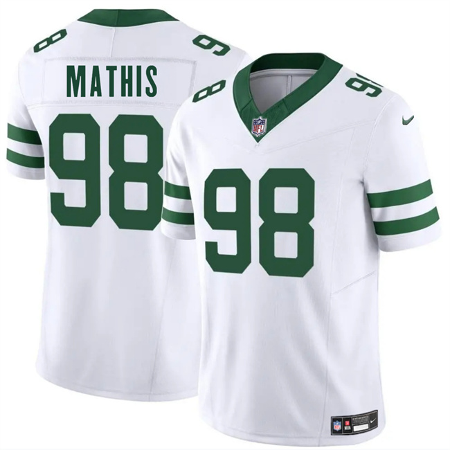 Men's New York Jets #98 Phidarian Mathis White 2025 F.U.S.E. Vapor Untouchable Limited Stitched Jersey