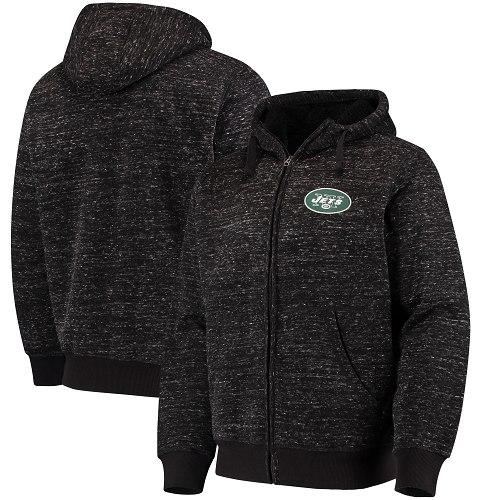 Men's New York Jets G-III Sports by Carl Banks Heathered Black Discovery Sherpa Full-Zip Jacket Men's New York Jets G-III Sports by Carl Banks Heathered Black Discovery Sherpa Full-Zip Jacket