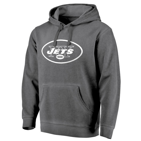 Men's New York Jets NFL Pro Line By Fanatics Branded Black White Shadow Washed Logo Pullover Hoodie Men's New York Jets NFL Pro Line By Fanatics Branded Black White Shadow Washed Logo Pullover Hoodie