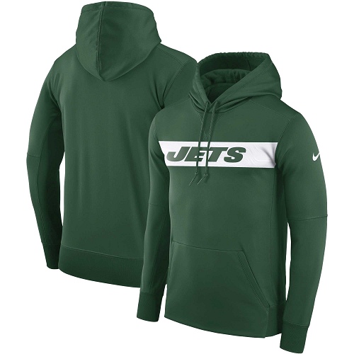 Men's New York Jets Nike Green Sideline Team Performance Pullover Hoodie Men's New York Jets Nike Green Sideline Team Performance Pullover Hoodie