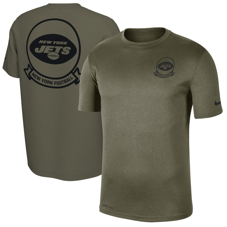 Men's New York Jets Nike Olive 2019 Salute To Service Sideline Seal Legend Performance T-Shirt