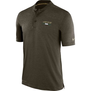 Men's New York Jets Nike Olive Salute to Service Sideline Polo T-Shirt Men's New York Jets Nike Olive Salute to Service Sideline Polo T-Shirt