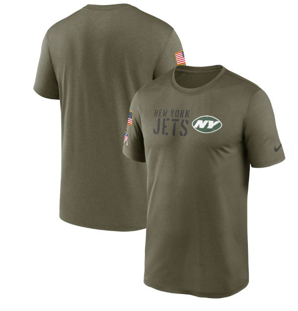 Men's New York Jets Olive 2022 Salute To Service Legend Team T-Shirt